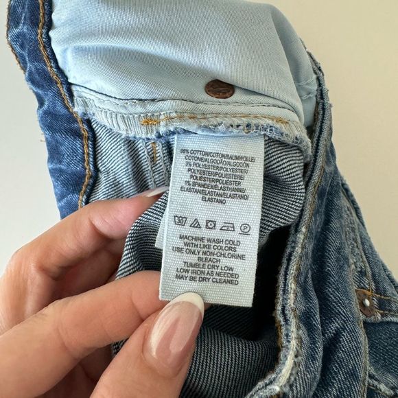 Free People We The Free Split Hem Bootcut Jeans Raw Hem Size 26 - Picture 12 of 13